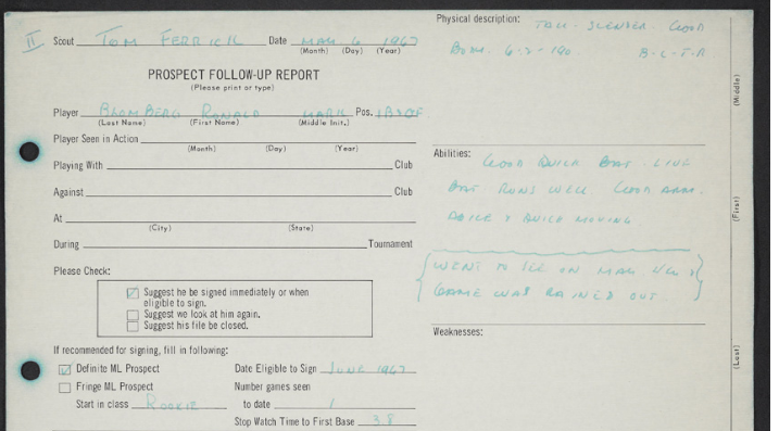 Blomberg scouting report